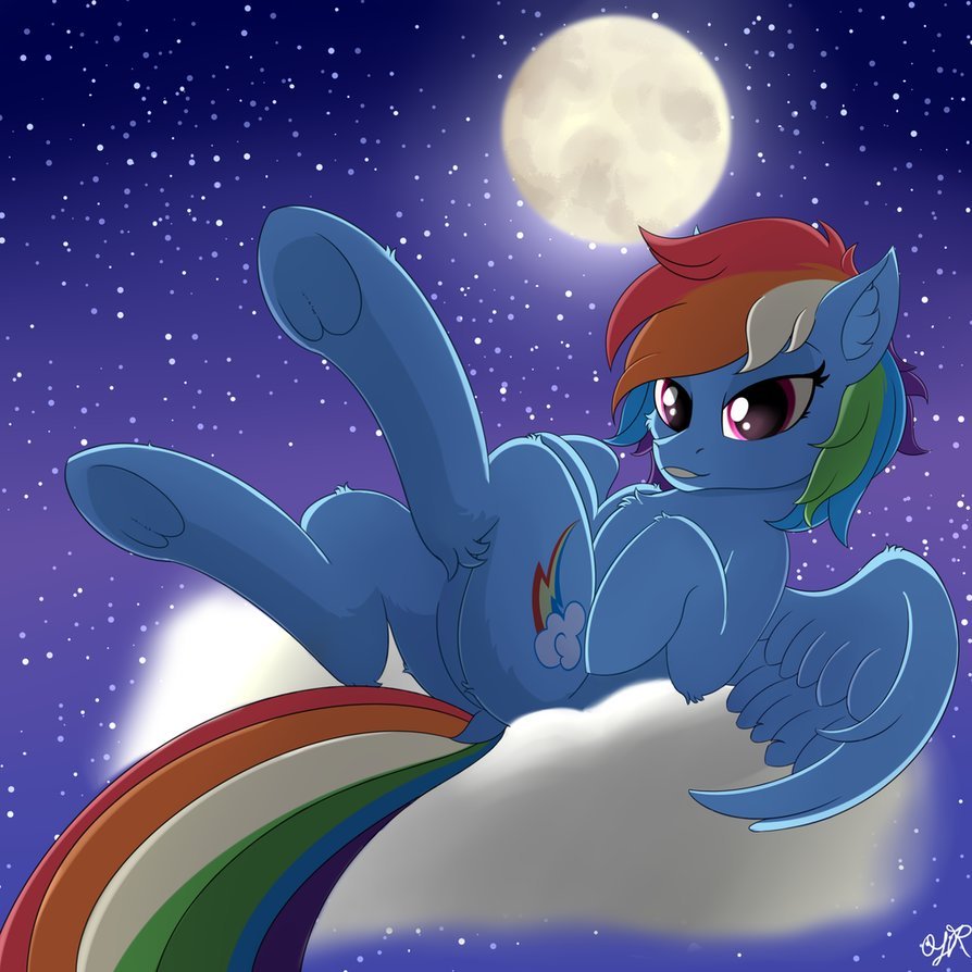 the-pony-allure:Rainbow in The Dark by OrangeJuiceRus  &lt;3