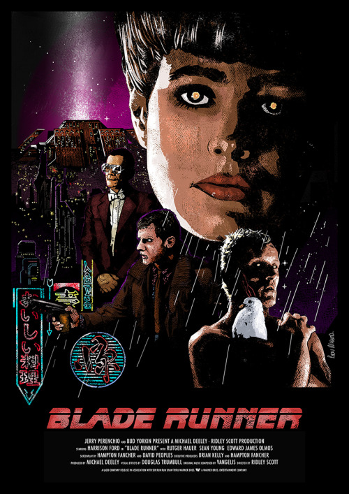 Blade Runner - 1982 Directed by Ridley ScottThis is the third Blade Runner poster illustration I’ve 