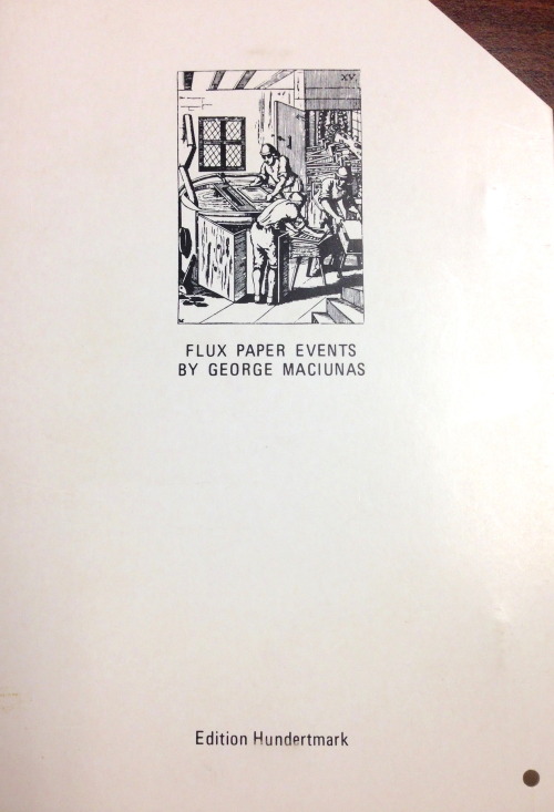 WEIRD FORMAT WEDNESDAY: Flux Paper Events - George Maciunas ©1976, 1998Another humorous work by Flux