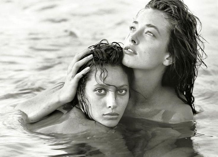 80s-90s-christy-turlington:  Christy Turlington &amp; Tatjana Patitz by Herb