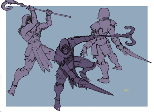 Slightly cleaned up recent sketches. Fanart of a campy lich lord and the undead attacking a paladin 