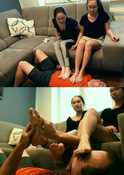 Two Vietnamese Cuties And Their Footstool