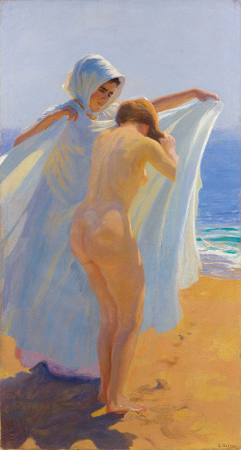 Après le bain   -    Laureano Barrau Buñol, 1913Catalan , 1863-1957Oil on linen