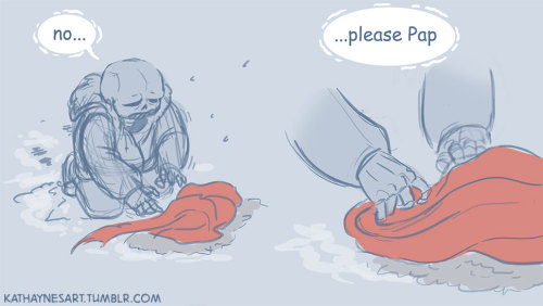 kathaynesart:Undertale AU where everything is exactly the same, except Papyrus’ still has his head. 