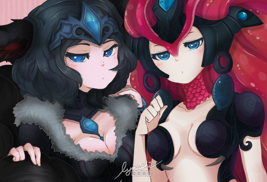 league-of-legends-sexy-girls:  Commission: Ahri n Nami by Lynashi  