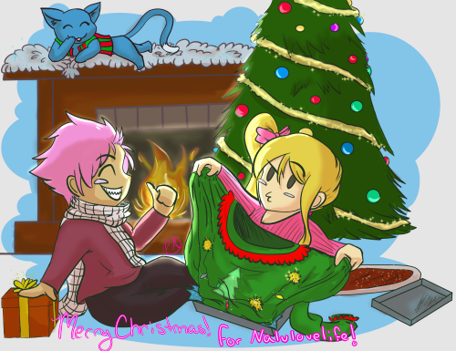 rougearts:TIS I! Your secret Santa @nalulovelife​ !! Nalu Christmas Gift for @thenaluarchive​ Secret