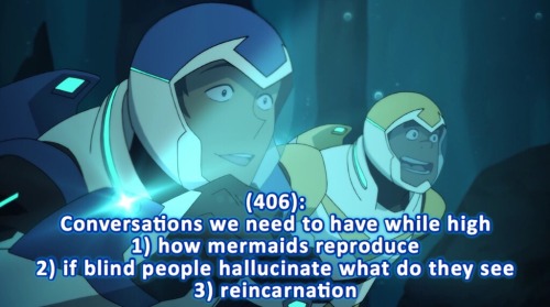 TextsFromVoltron(406):Conversations we need to have while high 1) how mermaids reproduce 2) if blind