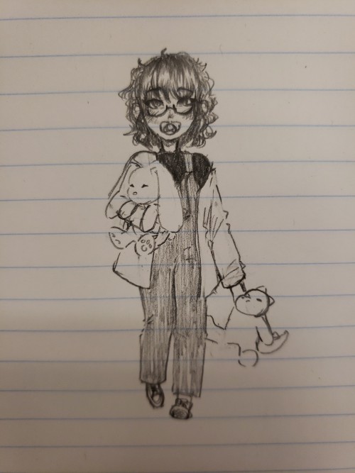 I Drew Myself Wif Me And My Favorite Stuffies!! Bao And Dino. I'm Wearing The Outfit But Wifout Da Paci