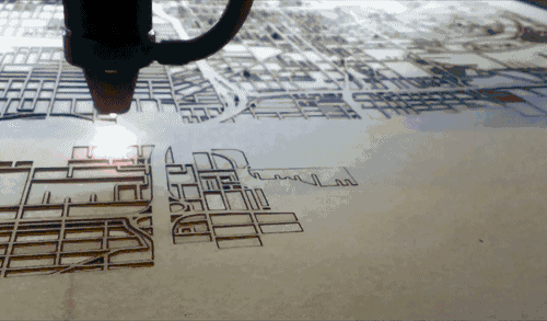 theantidote:  Laser Cut Street Map Videos  CutMaps is an Etsy store which creates