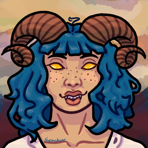 gemshine: @mossyteeth‘s Tiefling Rogue, Namaia