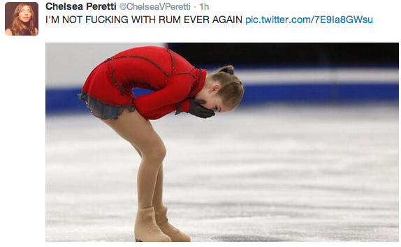 kittykoti:  CHELSEA PERETTI KILLIN IT ON TWITTER  Well well. The Winter Olympics