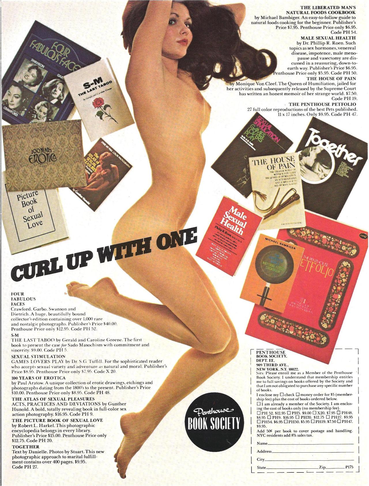 vintagebounty:  Penthouse Book Society Vintage Advertisement 1975 “Curl Up With