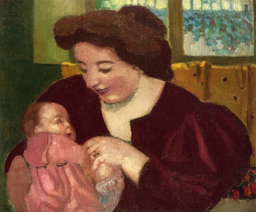 Maternite, Anne Marie et Marthe a la Bague Ovale, 1902, Maurice DenisMedium: oil,canvas