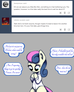 ask-canterlot-musicians:  Too afraid to admit their fear.  Aww, you two&hellip; ;w;