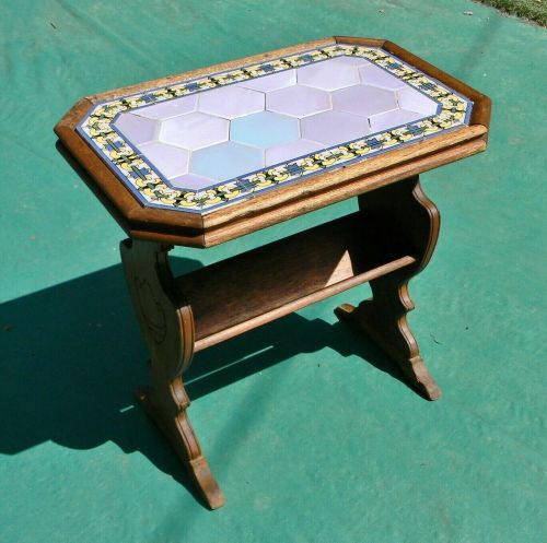 Arts &amp; Crafts Oak Tile Top Book Trough Table NR ebay sydsed