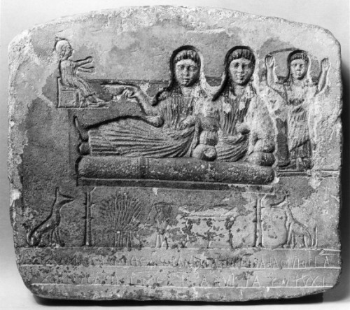 byzantienne:ancientpeoples:Funerary Stele with Family PortraitCoptic Egypt, 2nd-4th century (Late An