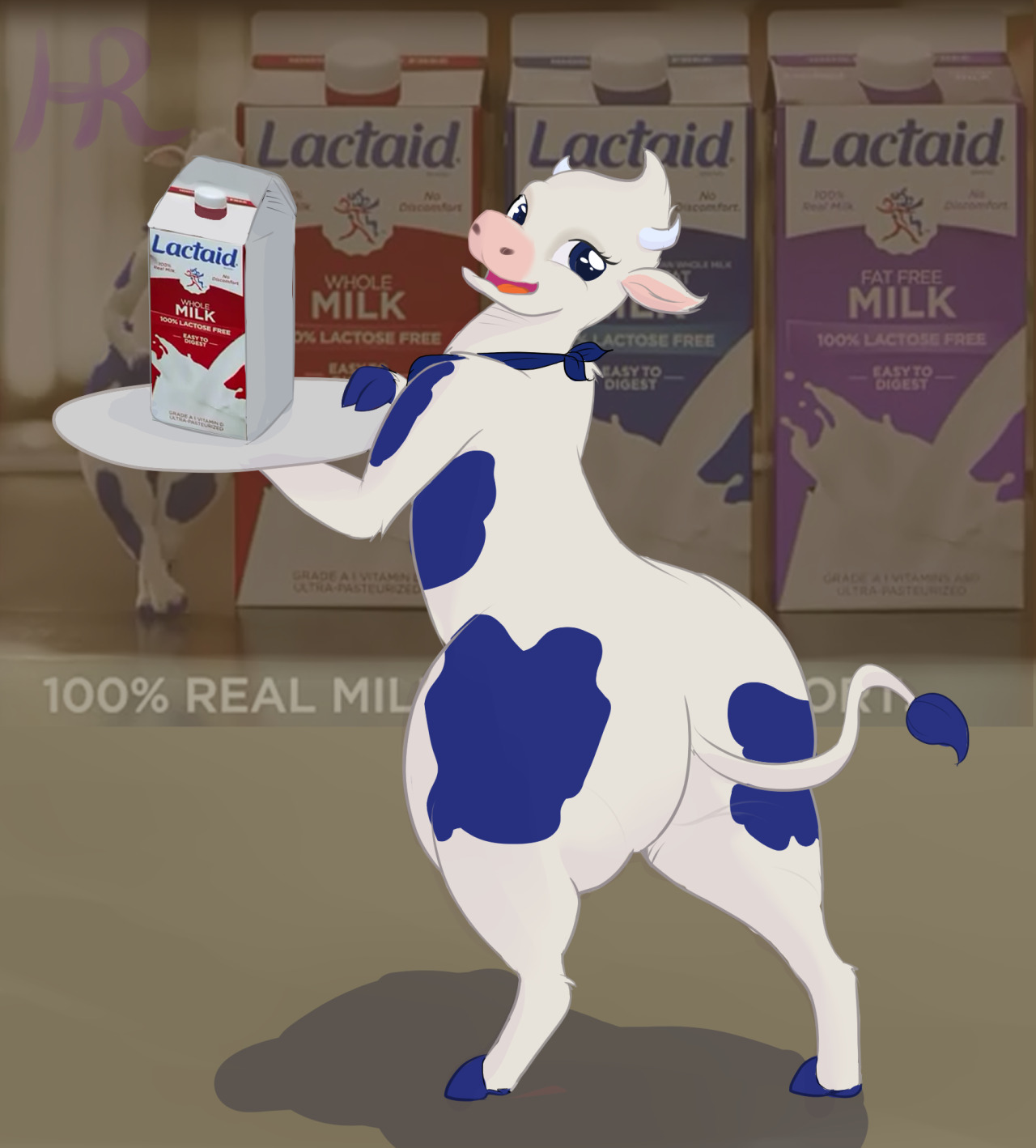 https://www.youtube.com/watch?v=qvW-lAFmZ7cI took a wack at the Cute cow mascot from