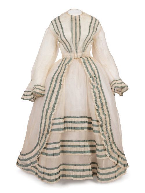 Dress with day and evening bodices, 1860′sFrom Hindman