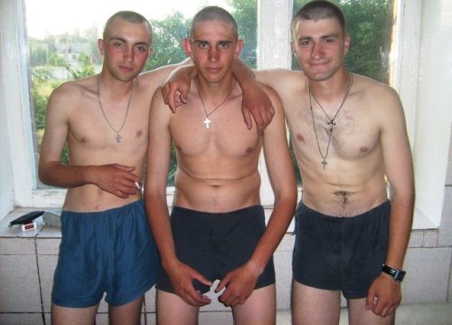 Wow, the guy in the middle!Comfortable with wearing stained boxers. And how stained they are!Comfort