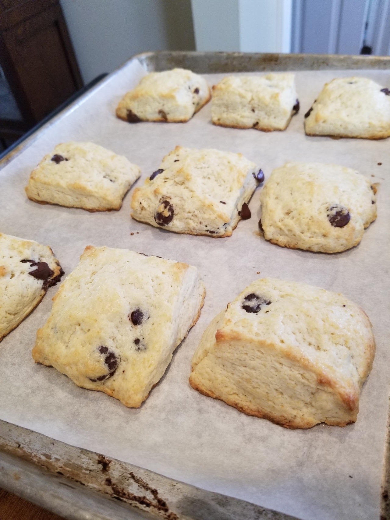 Today I made…Almond Scones with dark chocolate chips and mock Devonshire Cream…possibly