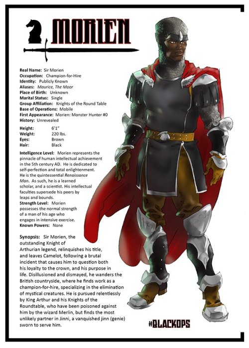 superheroesincolor:Morien: Monster Hunter  Design/Story by URAEUS (Richard Tyler II)“Sir Morien, the