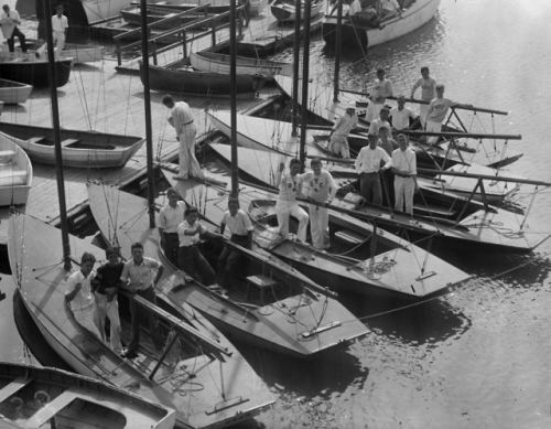 Crews and their boats, Squantum Yacht ClubLeslie Jones, 1933Boston Public Library Print Department, 