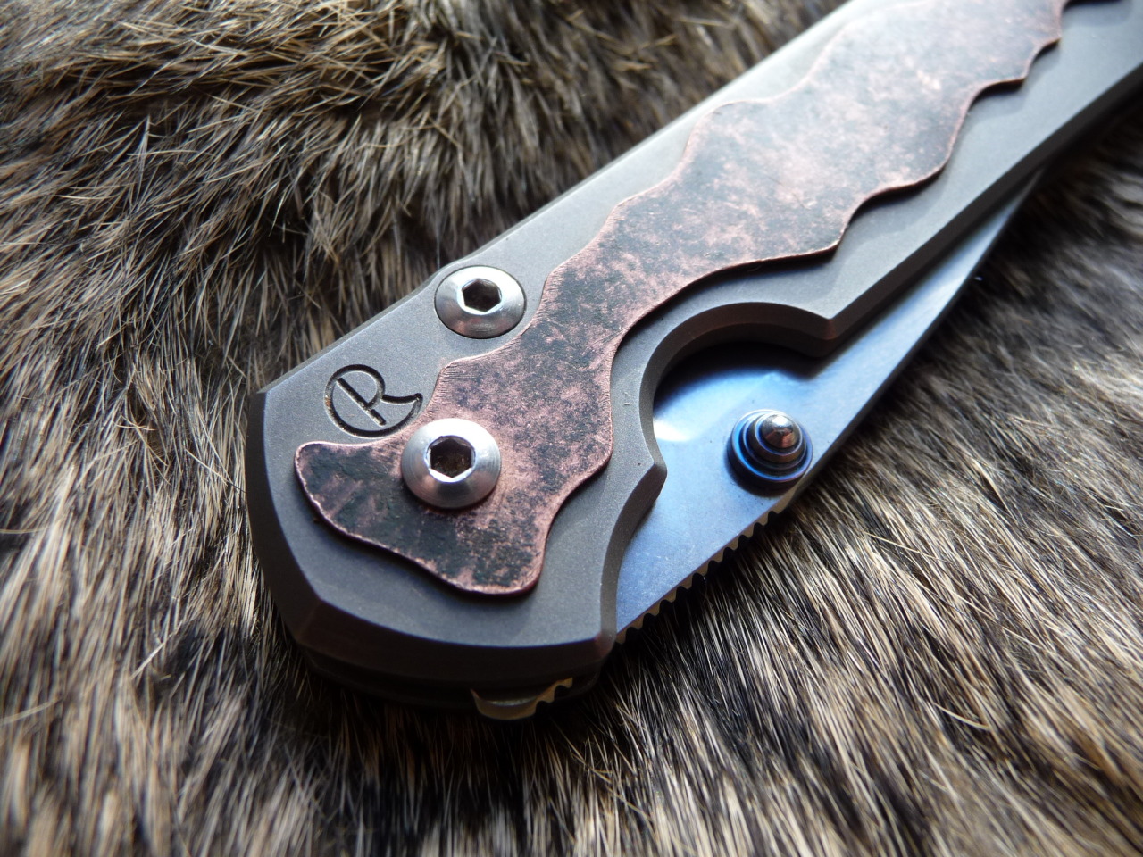 ru-titley-knives:   Steam punk Copper on-lay scales for Sebenza . I just heard this