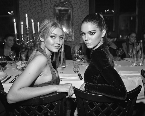 senyahearts: Gigi Hadid & Kendall Jenner - Balmain After Show Dinner (03/05/2015)