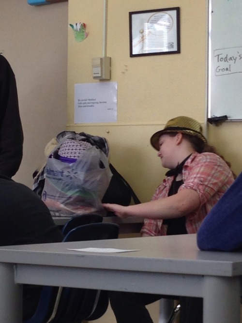 trashboat:  may:  Girl at my school admiring her bag of fedoras  trophies from the hunt 