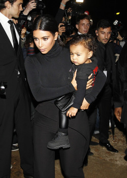 kimkanyekimye:  Kim & North leaving the