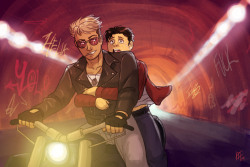 thisismouseface:  nightstepping started talking to me about BIker! aus and I just kinda… yeah =w= see this post to see all the safety violations omg 