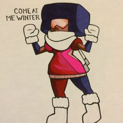 monserrattv:  Drew Garnet in winter attire! Alas, I am not sure what color her mittens, scarf, and boots should be??? If anyone has any ideas feel free to let me know ‘cause I don’t want to screw up! 