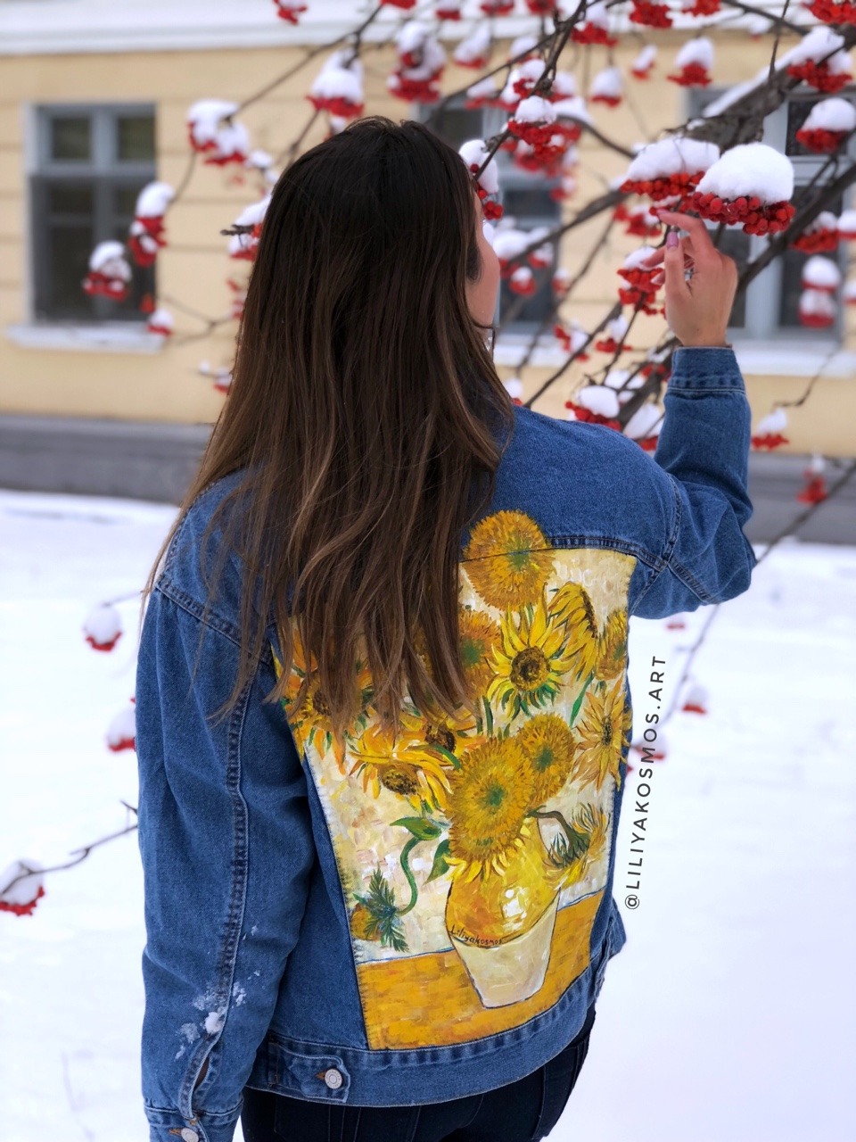 sunflower painted jeans