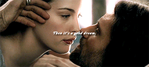tlotrgifs:Our Favorites: [Day 07/24] Nat’s Favorite Couple (The Lord of The Rings)↳ Arwen x Aragorn