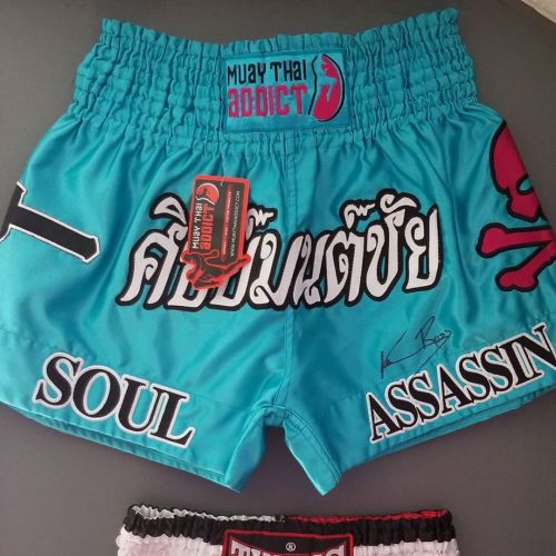 One of my favorite muay thai fighters, Kevin Ross, was awesome. He signed these shorts for me that&r