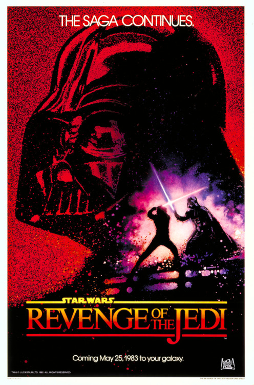 starwars:The ultra-rare Revenge of the Jedi poster with reversed lightsaber colors. Legendary.What R