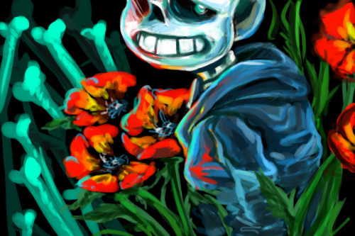 hexagonsgalore: Flowers. Flowerfell!Sans © @siviosanei Aster!Sans (a whimsical creation of mine