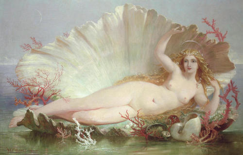 angvish:  The Birth of Venus: A painting which depicts the goddess Venus, having emerged from the sea as a full grown woman                         