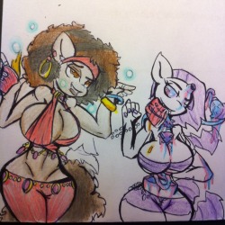 bubbleberrysanders:  gobmonster:  “Flash Candy and Cotton Candy” ((Fan art for #bubbleberrysanders))  Aw, thank you!! I hope I’ll get to do some more Flash Candy, soon~Afro horse has a way sexy groove, amirite?