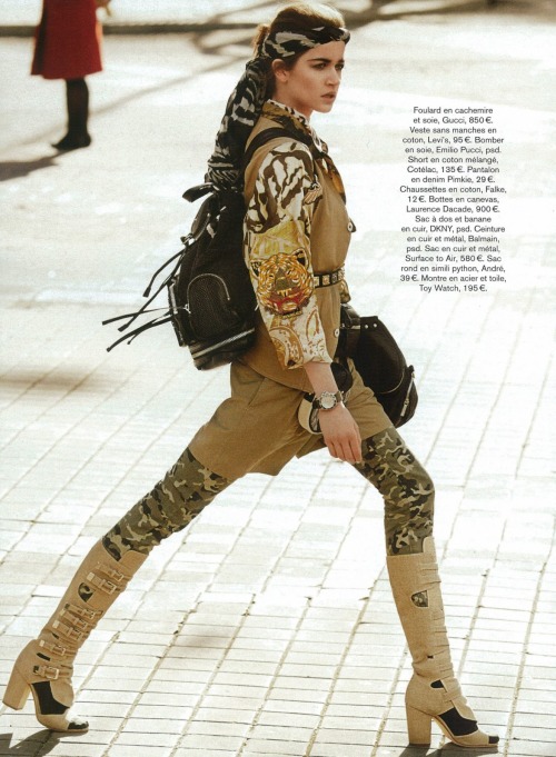 Kate Kondas in Laurence Dacade canvas boots french glamour april 2013 &lsquo;raid code&rsquo