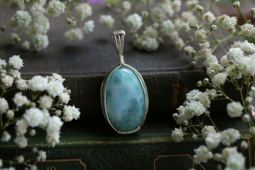 This beautiful larimar pendant in sterling silver is now available at my Etsy Shop - Sedna 9037