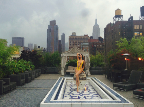 Yasmine Petty Caught out in the Rain! “I love it when it rains. Ran out side on my NYC Terrace