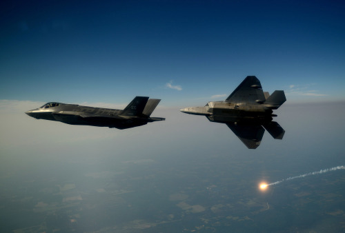 rocketumbl:  F-22A & F-35A 