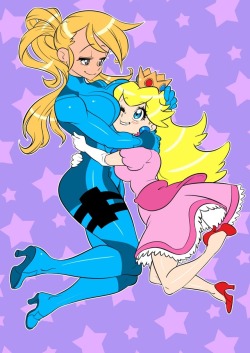 lady–peaches:Thank you @rafchu for my adorable Samus x Peach commission :D &lt;3 &lt;3 &lt;3