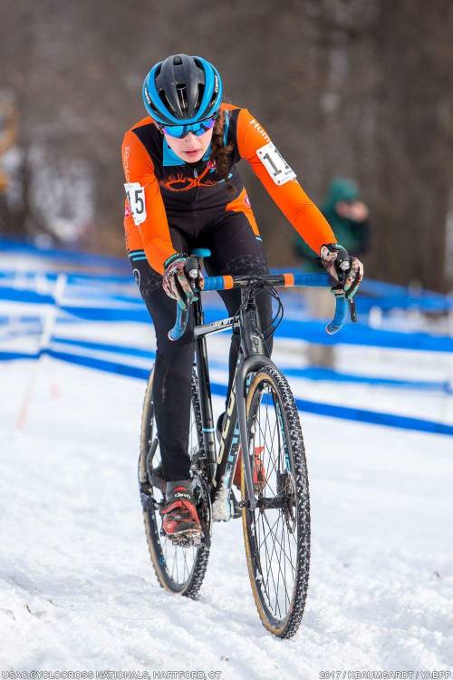 cyclocrossnetwork:Shots of Kennedy Adams getting 3rd in elite junior women’s race at US CX Nationals