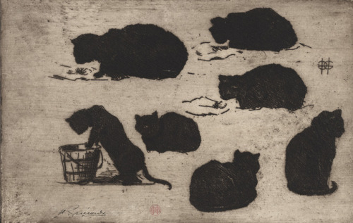 Sept chats noirs = Seven Black CatsHenri-Charles Guérard (French; 1846–1897)1888Drypoint, aquatintTh