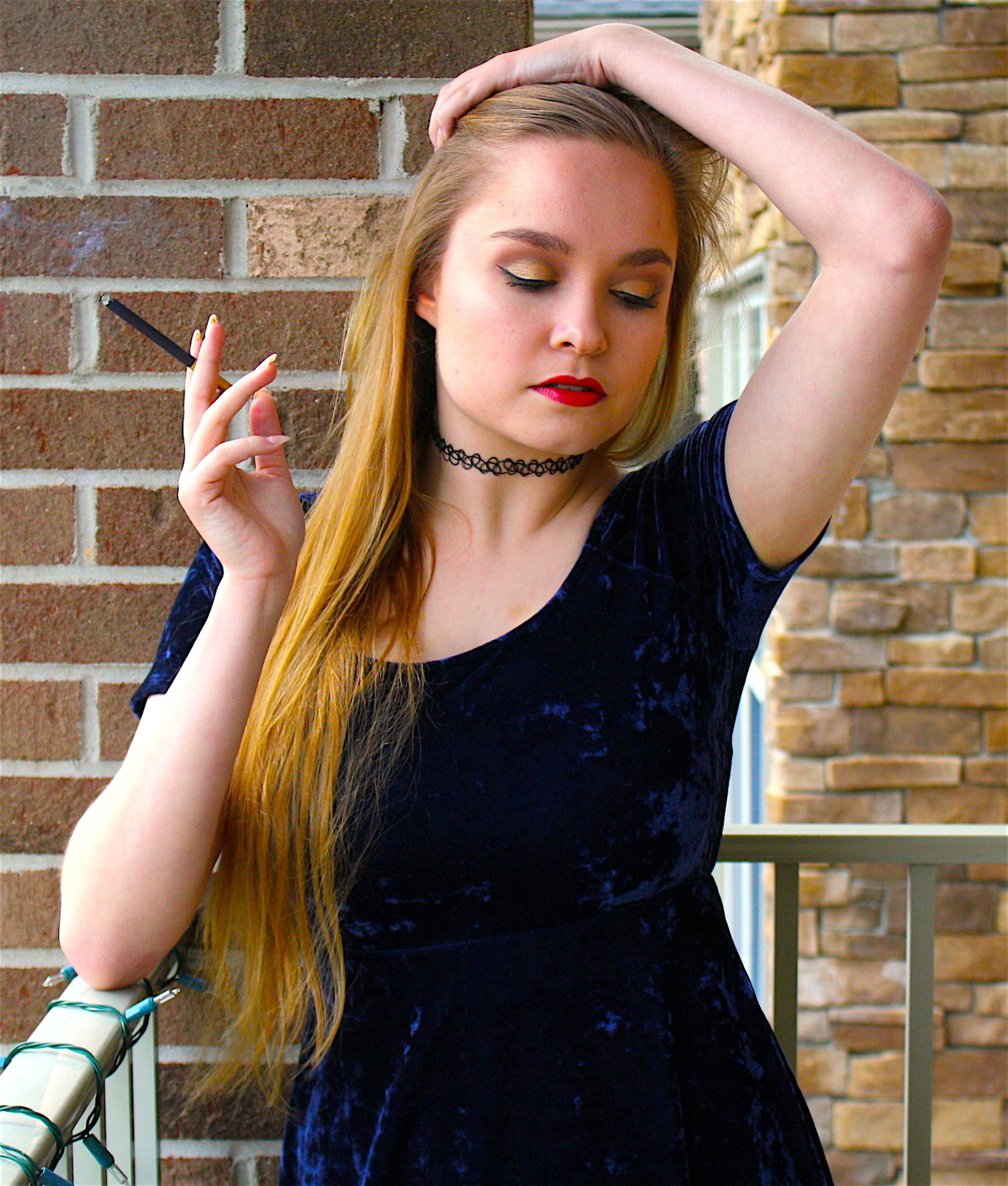 brookeandlacey: Brooke - Nat Sherman Black &amp; Gold see more of me and my sister
