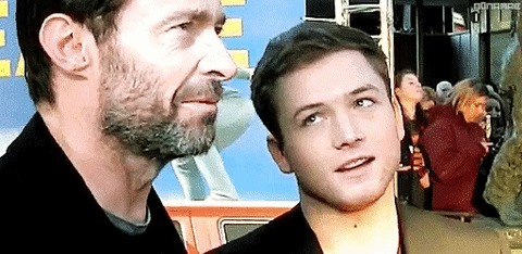 tumblethehump:There’s a reason it is said that we should all find someone who looks at us like Taron Egerton looks at Hugh Jackman.