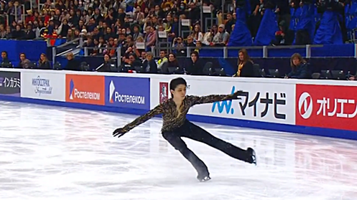 Yuzuru Hanyu of Japan takes his tenth win in Grand Prix stage achieving the gold medal in Rostelecom