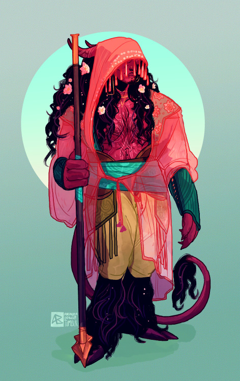 anonbeadraws:Ahme, my tiefling bard is finally going to be in a campaign! I thought he deserved a ne